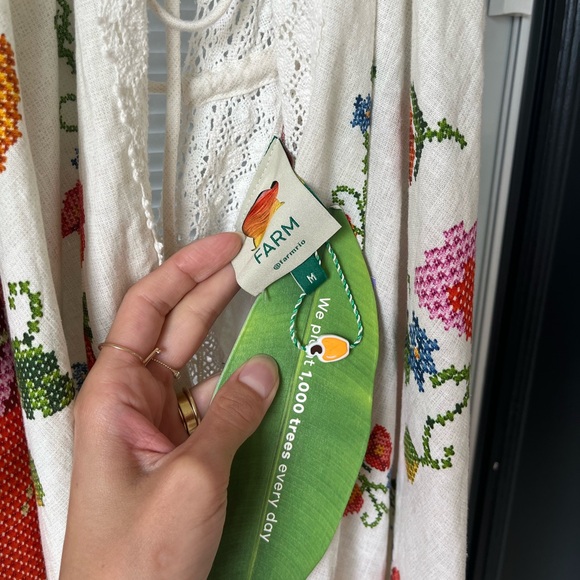 Farm Rio White Banana Vitamin Lace Dress Swim Cover Up - Picture 13 of 16